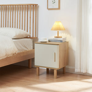 Noptiera cu maner pe dreapta Ferrersp 50x40x40 efect stejar/oatmeal/natur [en.casa]