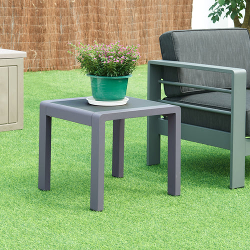 Masuta gradina Avise 45x51x51cm 80kg aluminiu sticla antracit [casa.pro]