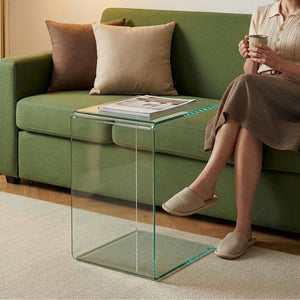 Masuta C semicurbata Trölmapilu 60x40x40 cm sticla [en.casa]