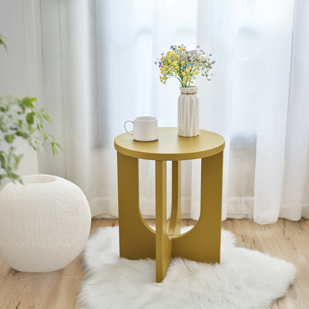 Masuta rotunda Kysdajore 50x40 cm MDF [en.casa]
