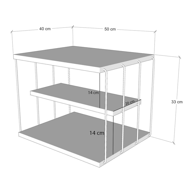 Schiță cotată Masuta Åtvidaberg 50x40x33cm culori diferite [en.casa]