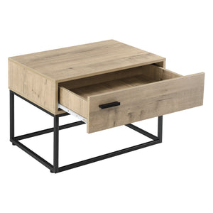 Masuta living Hylte cu sertar negru/efect stejar [en.casa] 