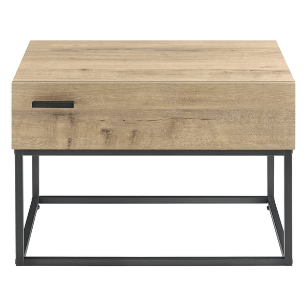 Masuta living Hylte cu sertar negru/efect stejar [en.casa] 