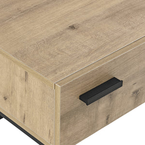 Masuta living Hylte cu sertar negru/efect stejar [en.casa] 