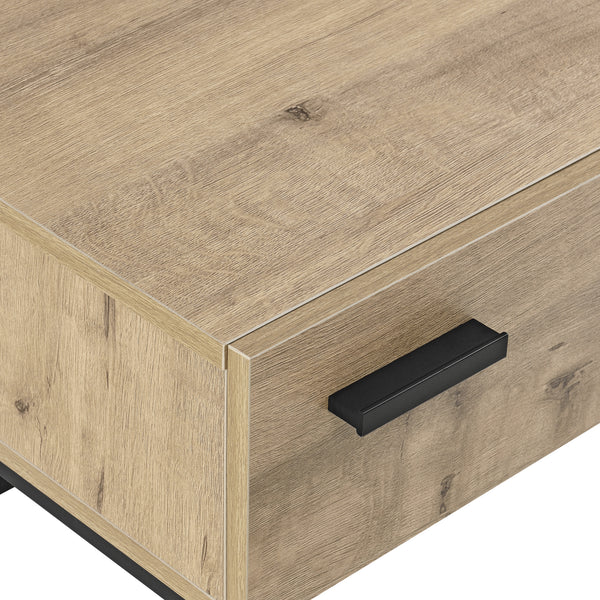 Masuta living Hylte cu sertar negru/efect stejar [en.casa] 