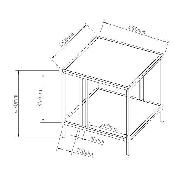 Masă laterală Kumlinge în diferite culori și dimensiuni [en.casa]