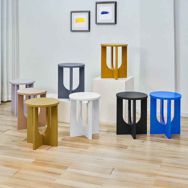 Masuta rotunda Kysdajore 50x40 cm MDF [en.casa]