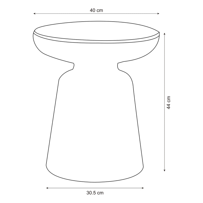 Schiță cotată Masuta rotunda Posio 44x40 cm plastic [en.casa]