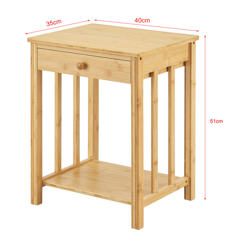 Schiță cotată Noptiera Ranua 51x40x35cm bambus natur [en.casa]