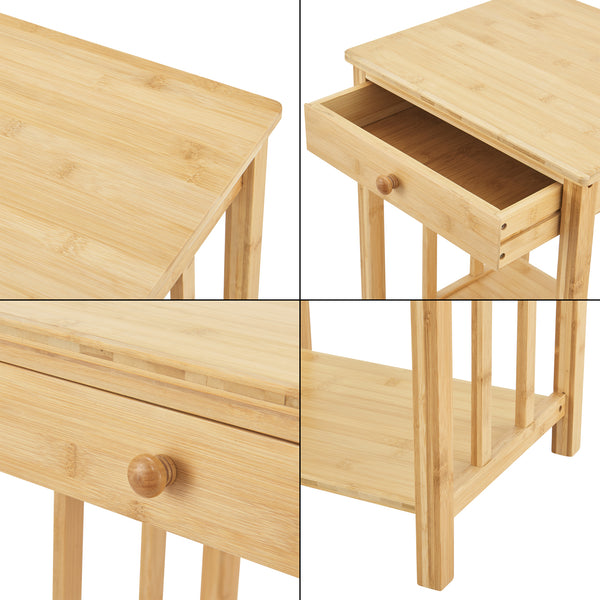 Noptiera Ranua 51x40x35cm bambus natur [en.casa]