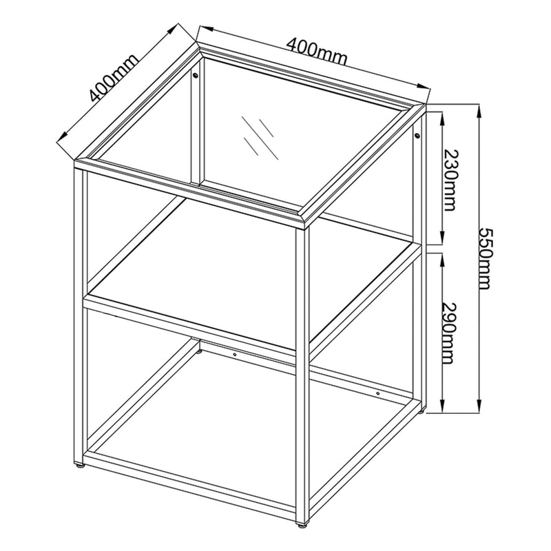 Schiță cotată Masuta living Solund 55x40x40 [en.casa]