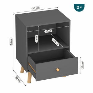 Set 2 noptiere Sundsvall 54x40x30cm PAL [en.casa]