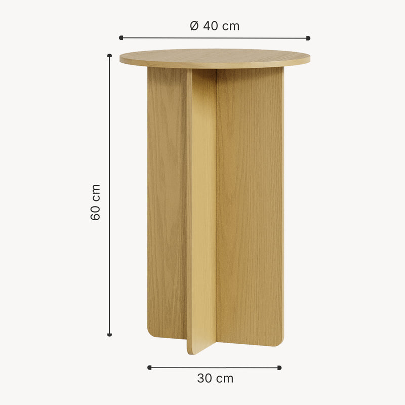 Schiță cotată Masuta rotunda Vappevn 60x40 cm [en.casa]