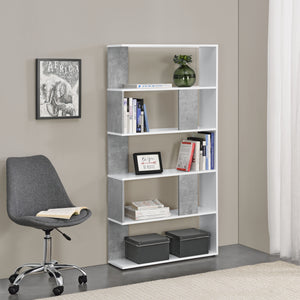 Raft carti Aneby cu 5 polite montabil perete culori diferite [en.casa] 