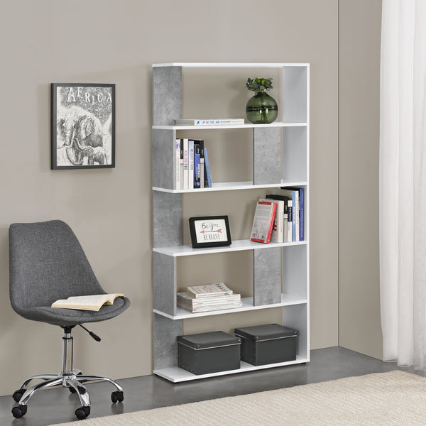 Raft carti Aneby cu 5 polite montabil perete culori diferite [en.casa] 