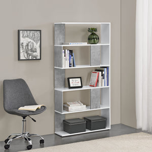 Raft carti Aneby cu 5 polite montabil perete culori diferite [en.casa] 