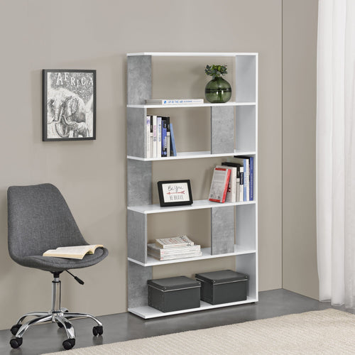 Raft carti Aneby cu 5 polite montabil perete culori diferite [en.casa] 
