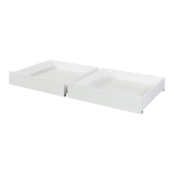 Set 2 sertare pat Ydre brad MDF alb [en.casa]