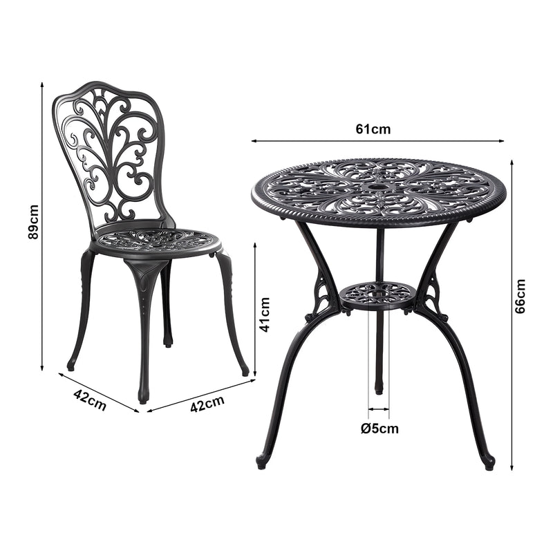 Schiță cotată Set 3 componente bistro gradina Lupsam [casa.pro]