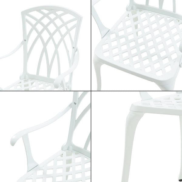 Set bistro 1 masa si 2 scaune gradina Vena aluminiu turnat  [casa.pro]