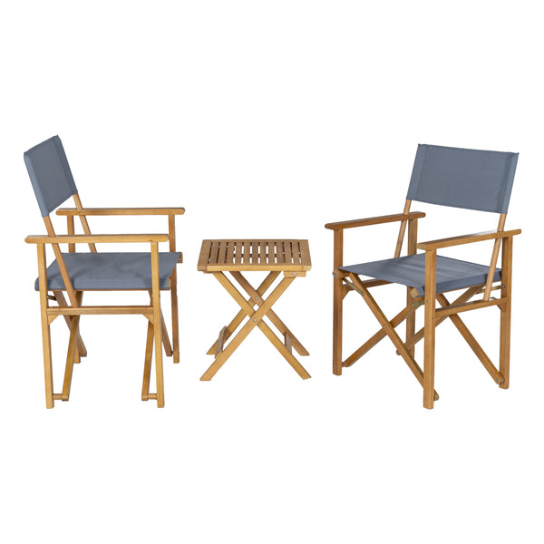 Set bistro pliabil 3 piese Capistrello eucalipt [casa.pro]