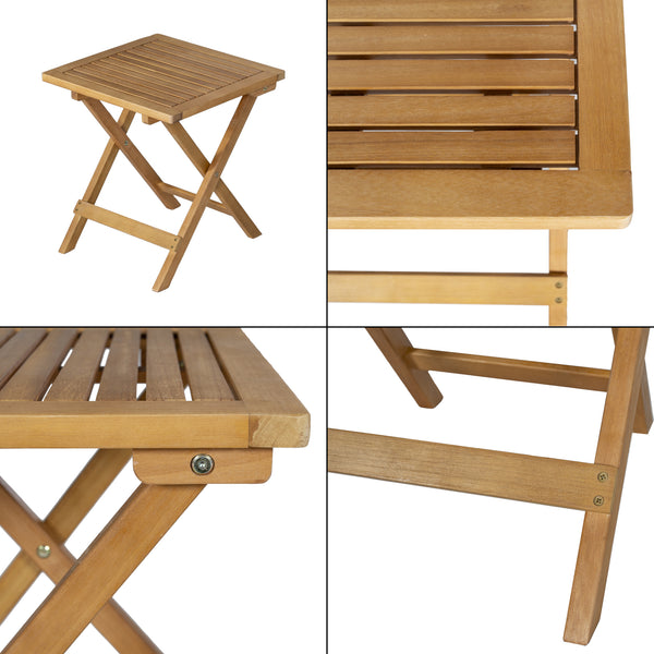 Set bistro pliabil 3 piese Capistrello eucalipt [casa.pro]