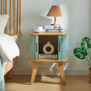 Noptiera Tysvær 58,5x45x45cm bambus [en.casa]
