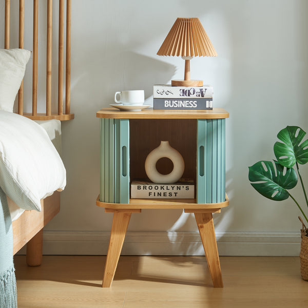 Noptiera Tysvær 58,5x45x45cm bambus [en.casa]
