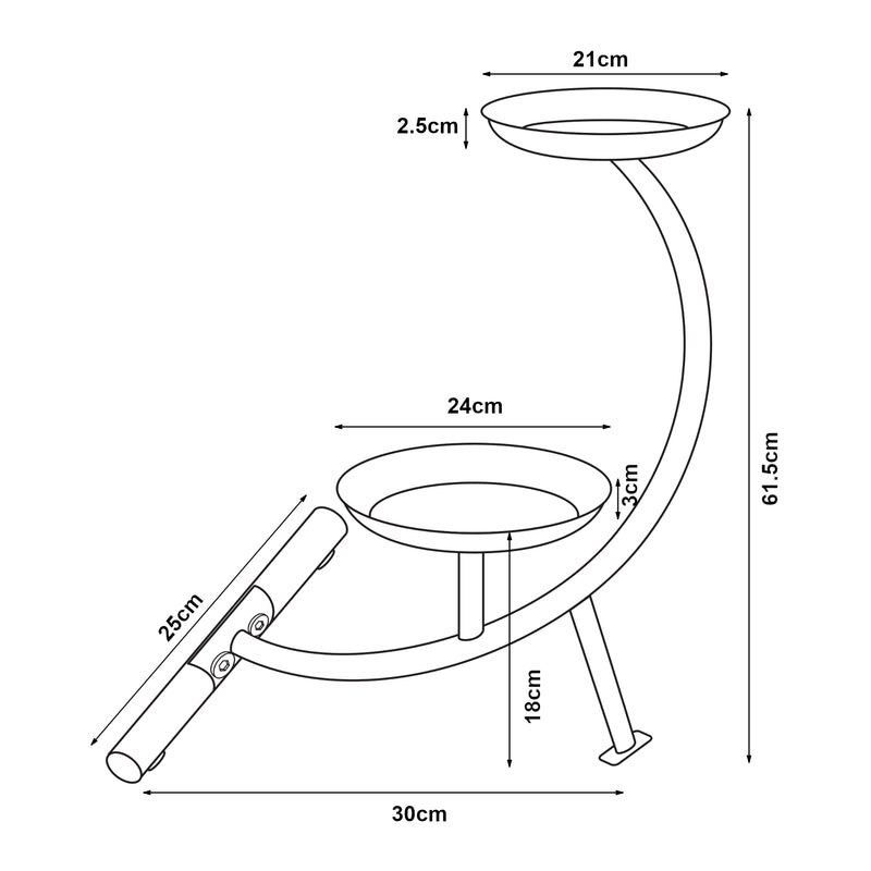 Schiță cotată Suport plante Aalten metal [en.casa]