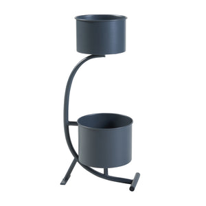 Suport 2 ghivece plante Almelo metal 63x29x21cm [en.casa]
