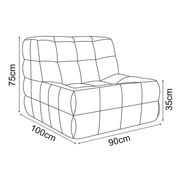 Fotoliu de podea Koskyvn 75x90x100cm textil [en.casa]