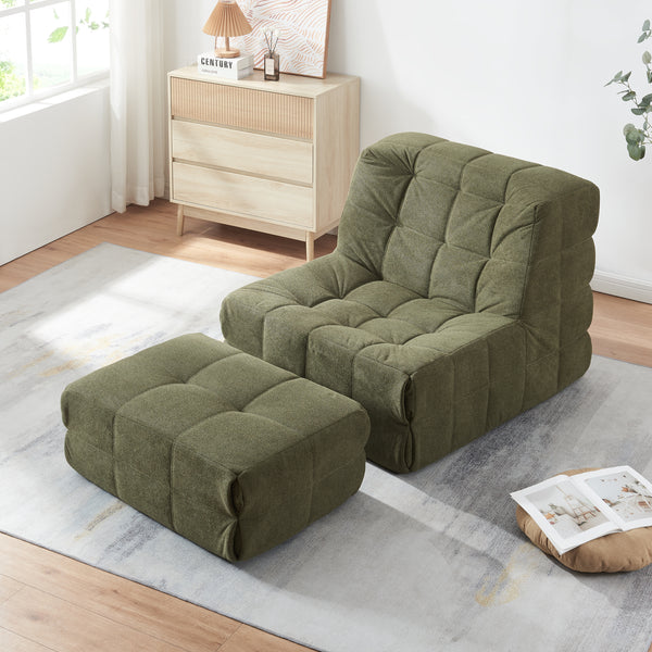 Set fotoliu cu suport picioare Koskyvn 75x90x100 cm textil [en.casa]