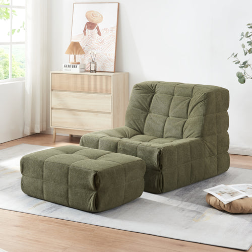 Set fotoliu cu suport picioare Koskyvn 75x90x100 cm textil [en.casa]