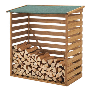Brennholzunterstand 123x116x64cm Natur Tannenholz [en.casa] - premiumXL