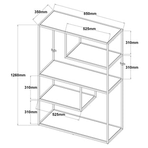Raft carti de sine statator Sievi 126x85x35cm otel [en.casa]