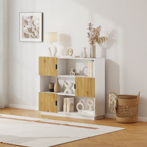Raft carti cu 3 usi Verhundar 102x120x30 cm [en.casa]