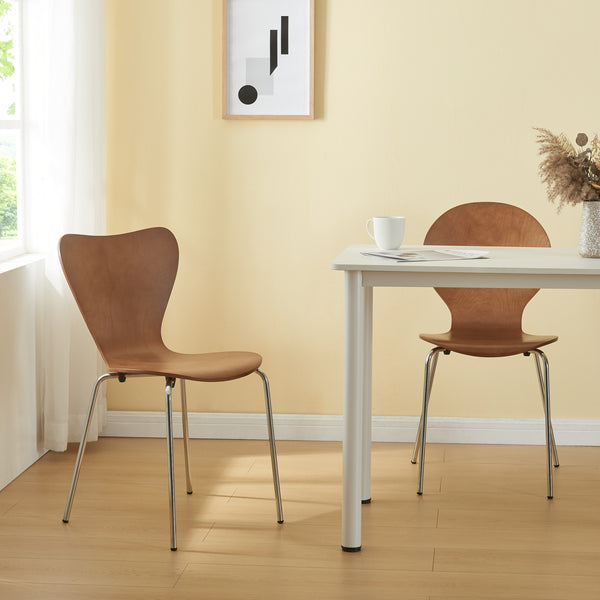 Set 4 scaune bucatarie stivuibile Essunga 80x48x45,5cm metal mesteacan [en.casa]