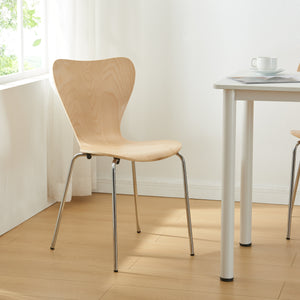 Set 4 scaune bucatarie stivuibile Essunga 80x48x45,5cm metal mesteacan [en.casa]