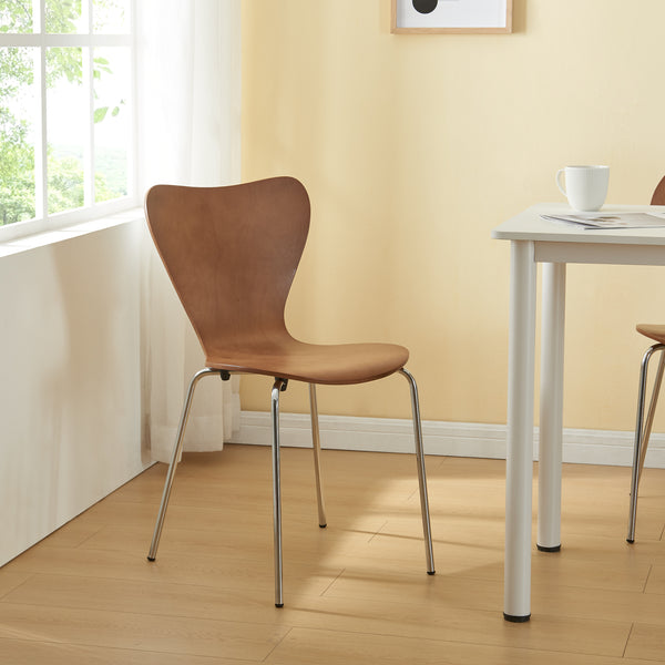 Set 4 scaune bucatarie stivuibile Essunga 80x48x45,5cm metal mesteacan [en.casa]