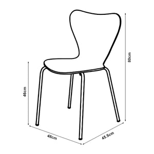 Set 4 scaune bucatarie stivuibile Essunga 80x48x45,5cm metal mesteacan [en.casa]