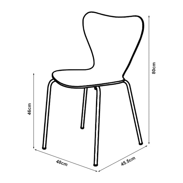 Set 4 scaune bucatarie stivuibile Essunga 80x48x45,5cm metal mesteacan [en.casa]