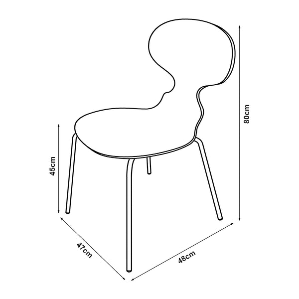 Set 4 scaune bucatarie Kil 80x47x48 cm [en.casa]