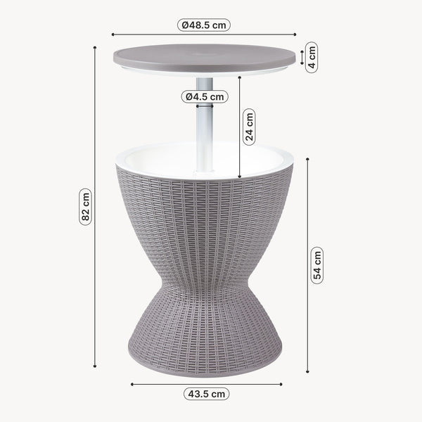  Masa bar cu functie de racire gradina 82x48,5cm plastic cu inaltime reglabila [casa.pro]