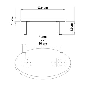 Tava brat canapea Kuleskyd Ø 34 cm [en.casa]