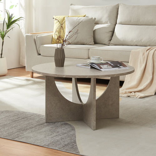 Masuta cafea rotunda Rindal 80x41,5cm PAL [en.casa]