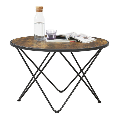 Couchtisch Goskamark 80x50 cm Stahlgestell Dunkler Holzton [en.casa] - premiumXL