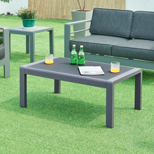 Masuta cafea gradina Avise 100x60x40cm aluminiu sticla antracit [casa.pro]