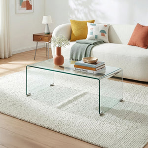 Masuta cafea Väsas 90x45x35 cm sticla curbata [en.casa] 