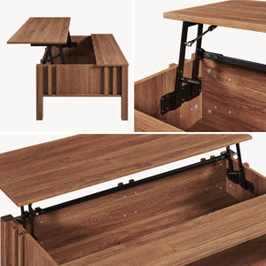 Masă de cafea Kilmandar cu funcție de ridicare 105x59x40/53 cm aspect nuc [en.casa]