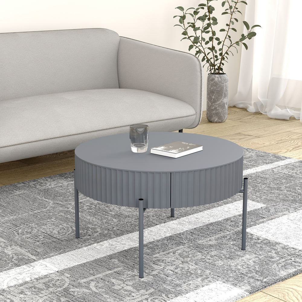 Masuta rotunda cu sertar Rill 36x30 cm [en.casa]